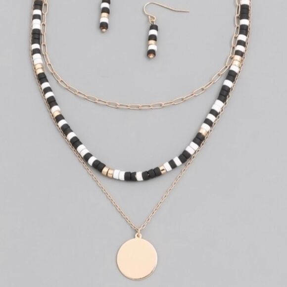 Boho Beaded Necklace Trio with Matching Earrings - Picture 3 of 3